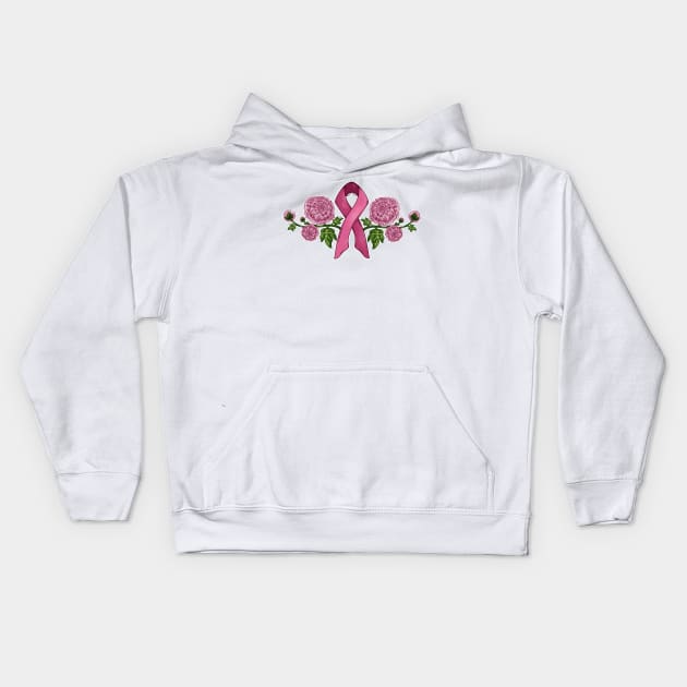 Breast Cancer Support - White Kids Hoodie by SierraAshura